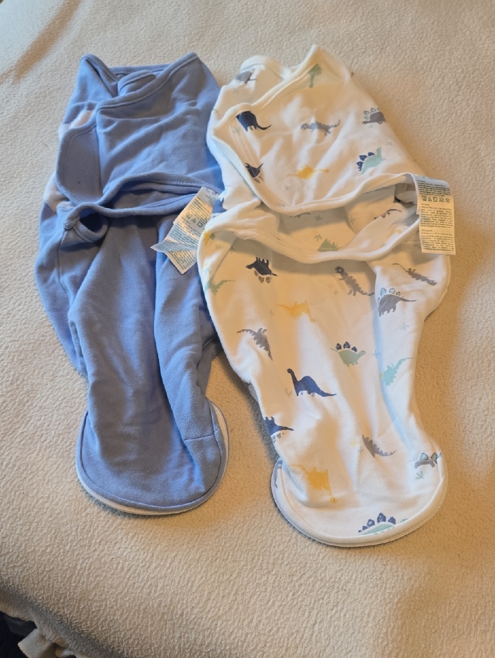 aden + anais Blue and White Dinosaur Swaddle Sleepsacks